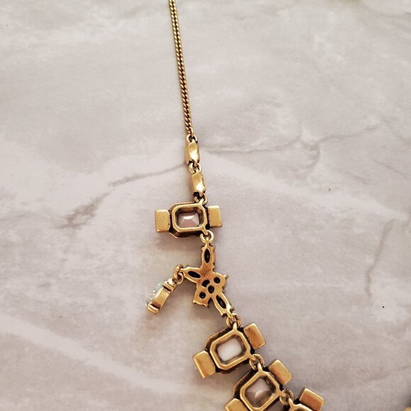 ✨ NEW J.Crew Rhinestones Crystals Mercury Glass Anitqed Statement Necklace ✨ - Picture 15 of 16